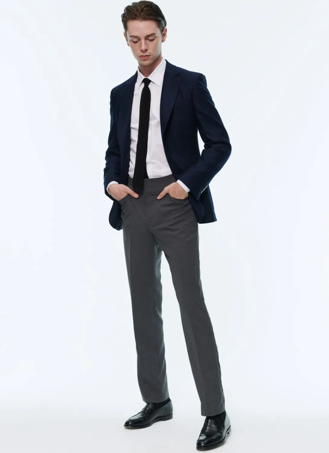 Fursac Basket Weaved Cashmere Jacket Navy Blue Clearance
