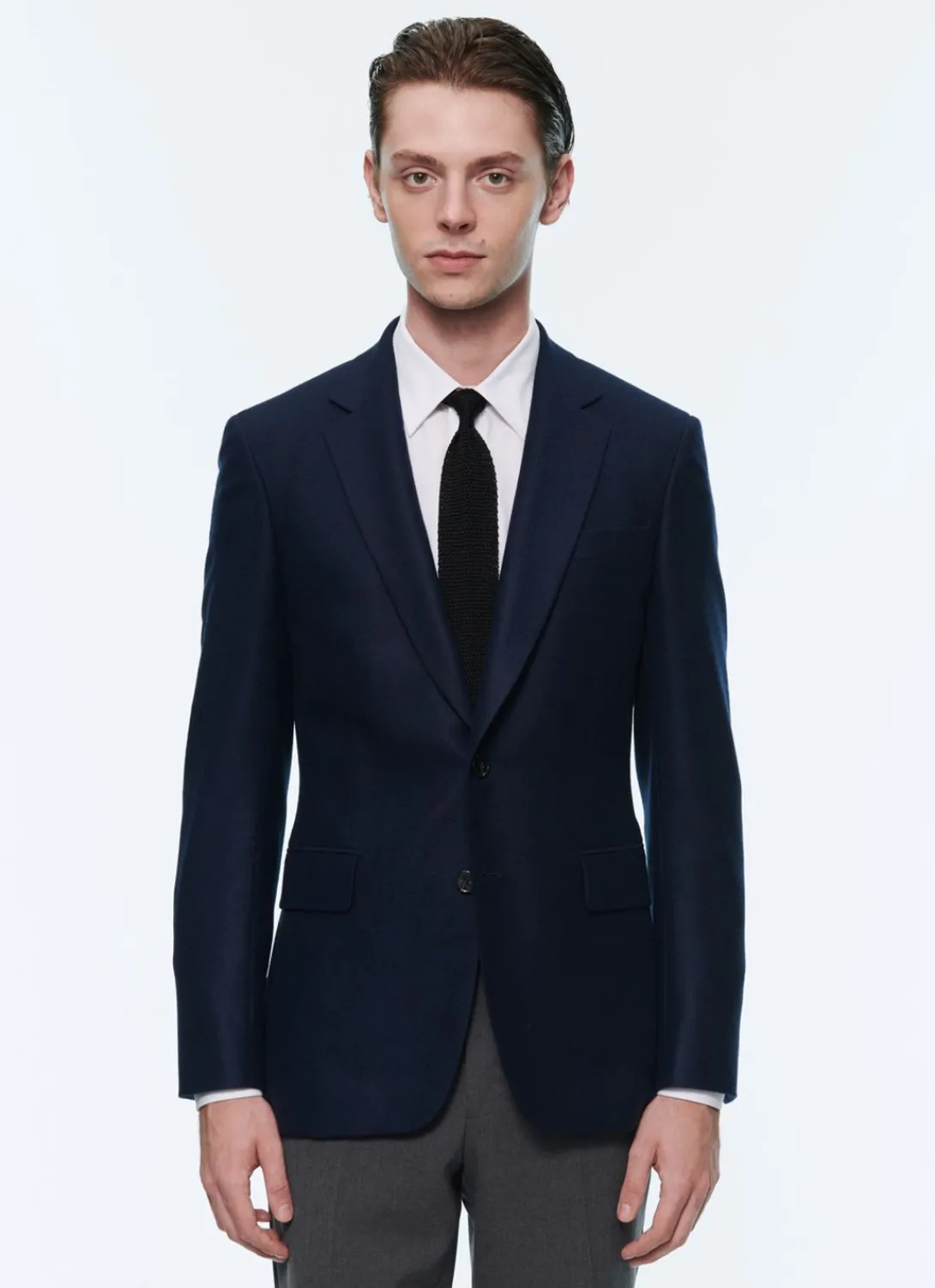 Fursac Basket Weaved Cashmere Jacket Navy Blue Clearance