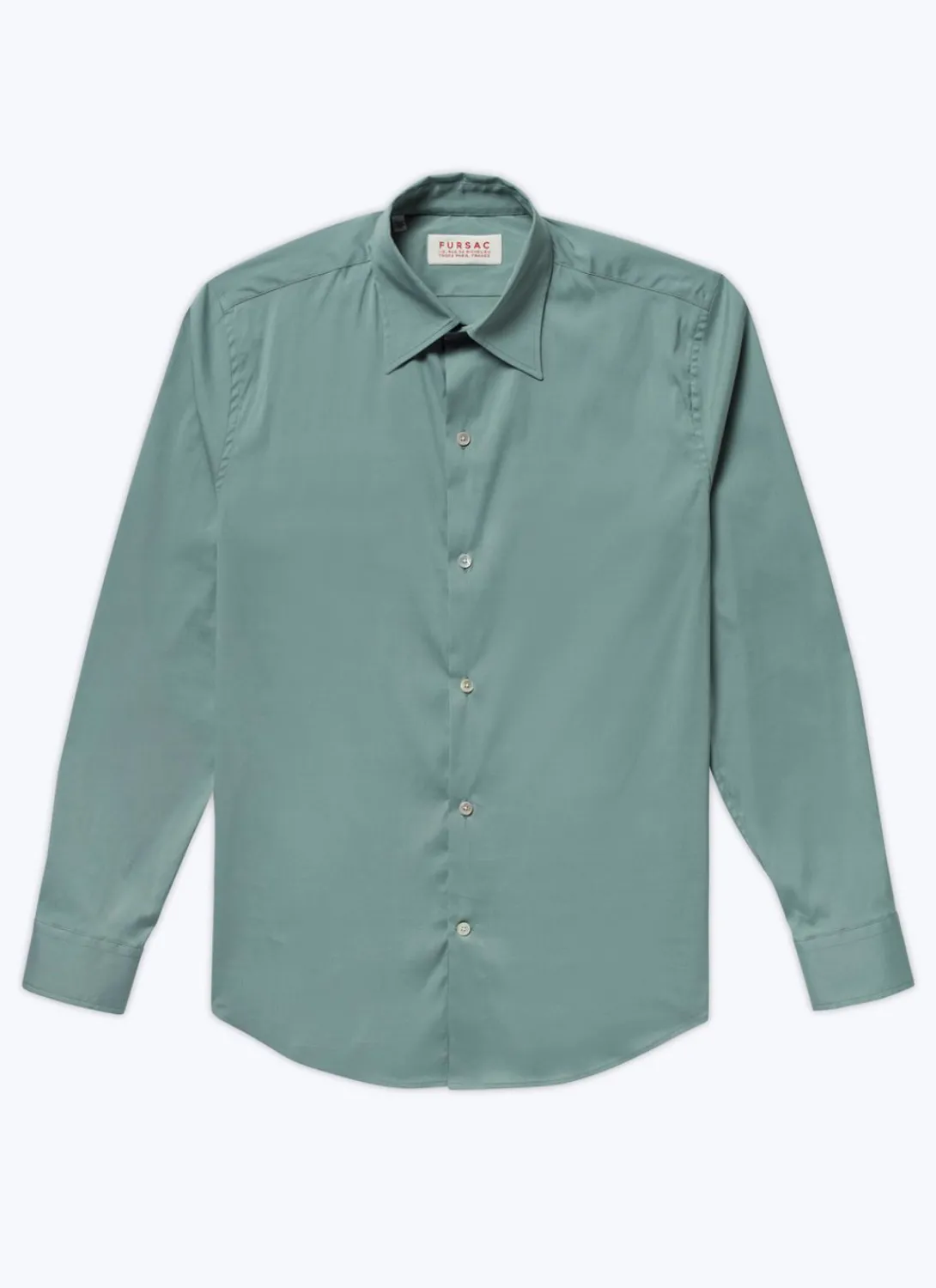 Fursac Blended Cotton Poplin Shirt Sage Green Clearance