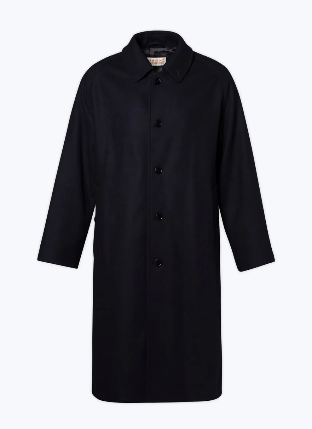 Fursac Blended Wool Coat With A Pleat Navy Blue - Tartan Lining Store
