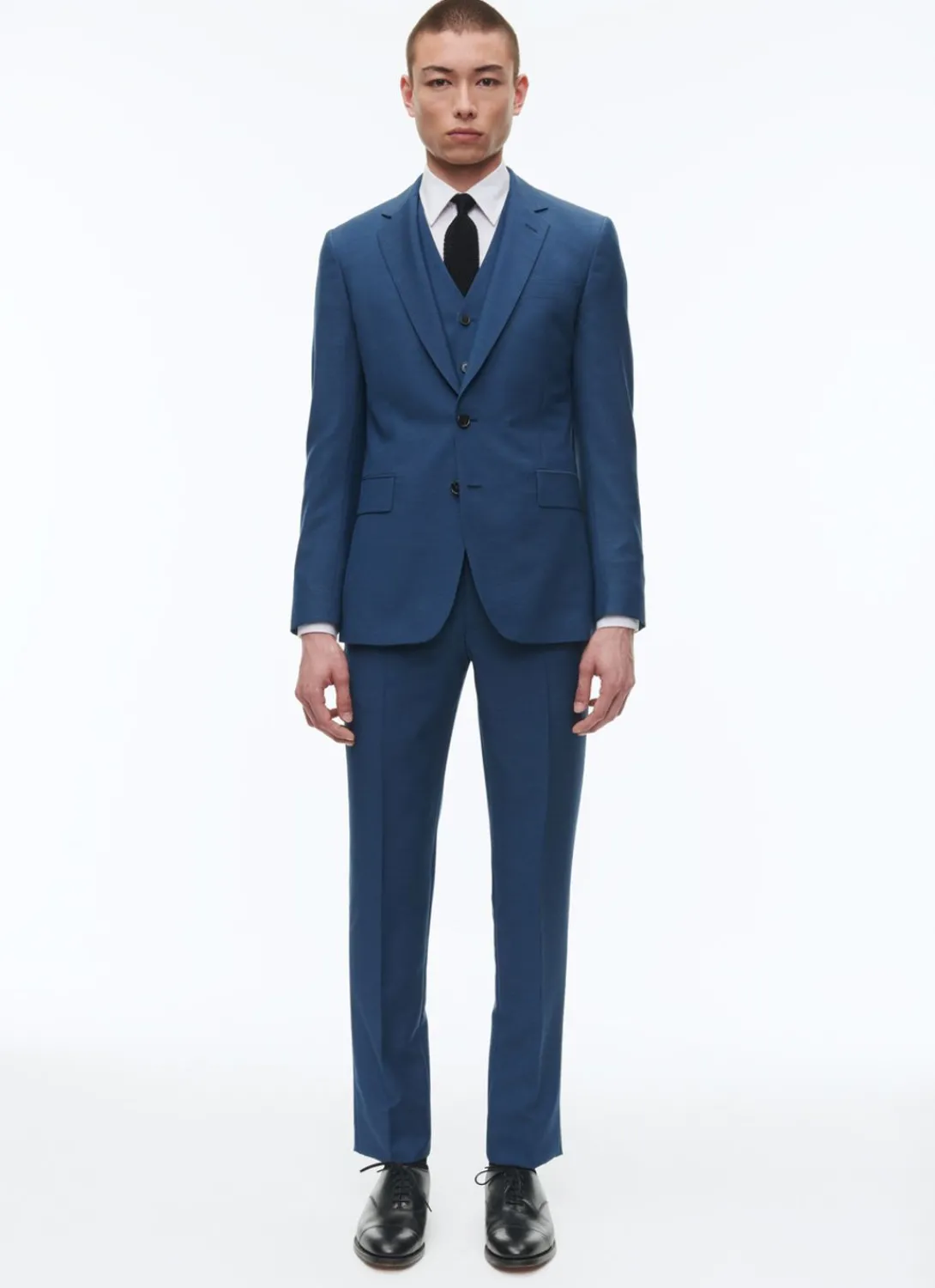 Fursac Blue Wool Serge 3-Piece Suit Sapphire Blue Discount