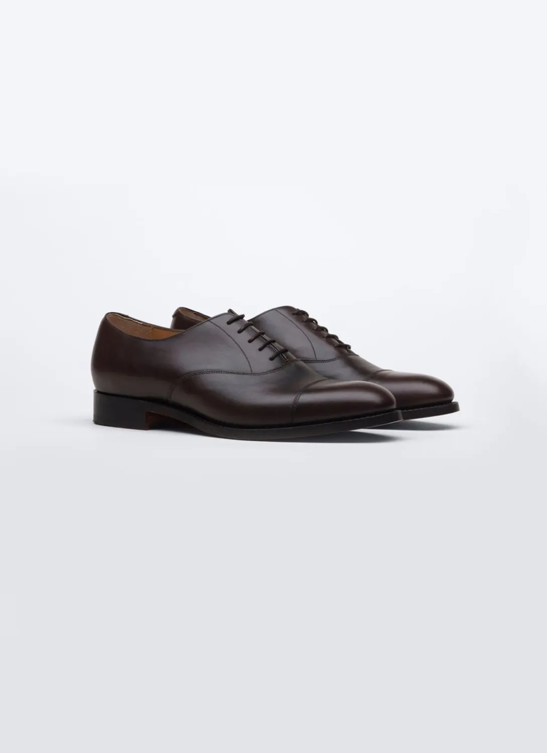 Fursac Brown Leather Oxford Captoe Dark Brown Cheap