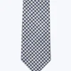 Fursac Canvas Tie With Gingham Pattern White And Blue Gingham Pattern Clearance