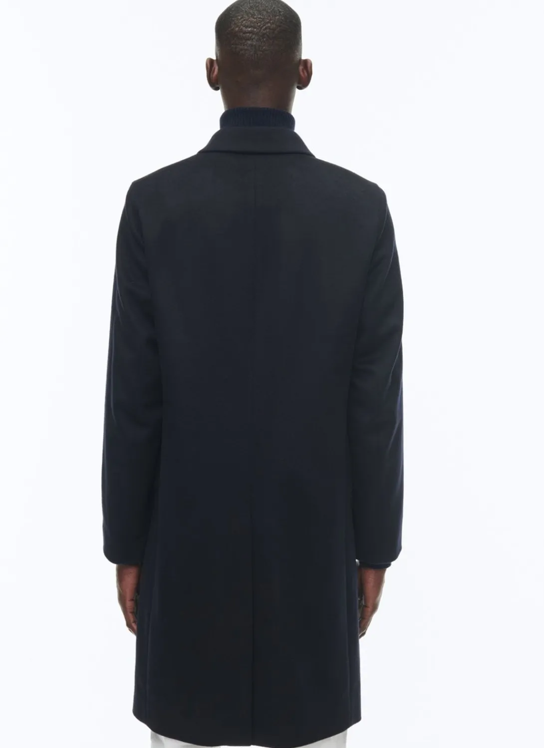 Fursac Cashmere Tailored Coat Navy Blue Best