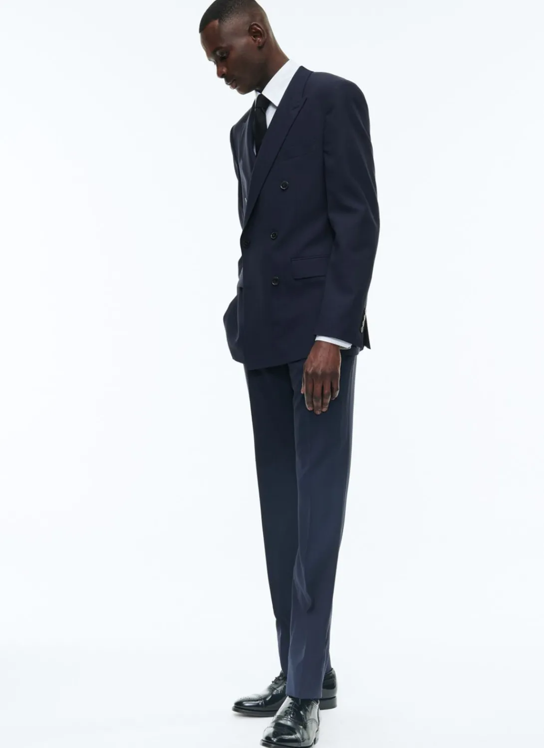Fursac Certified Wool Double-Breasted Jacket Navy Blue Best Sale