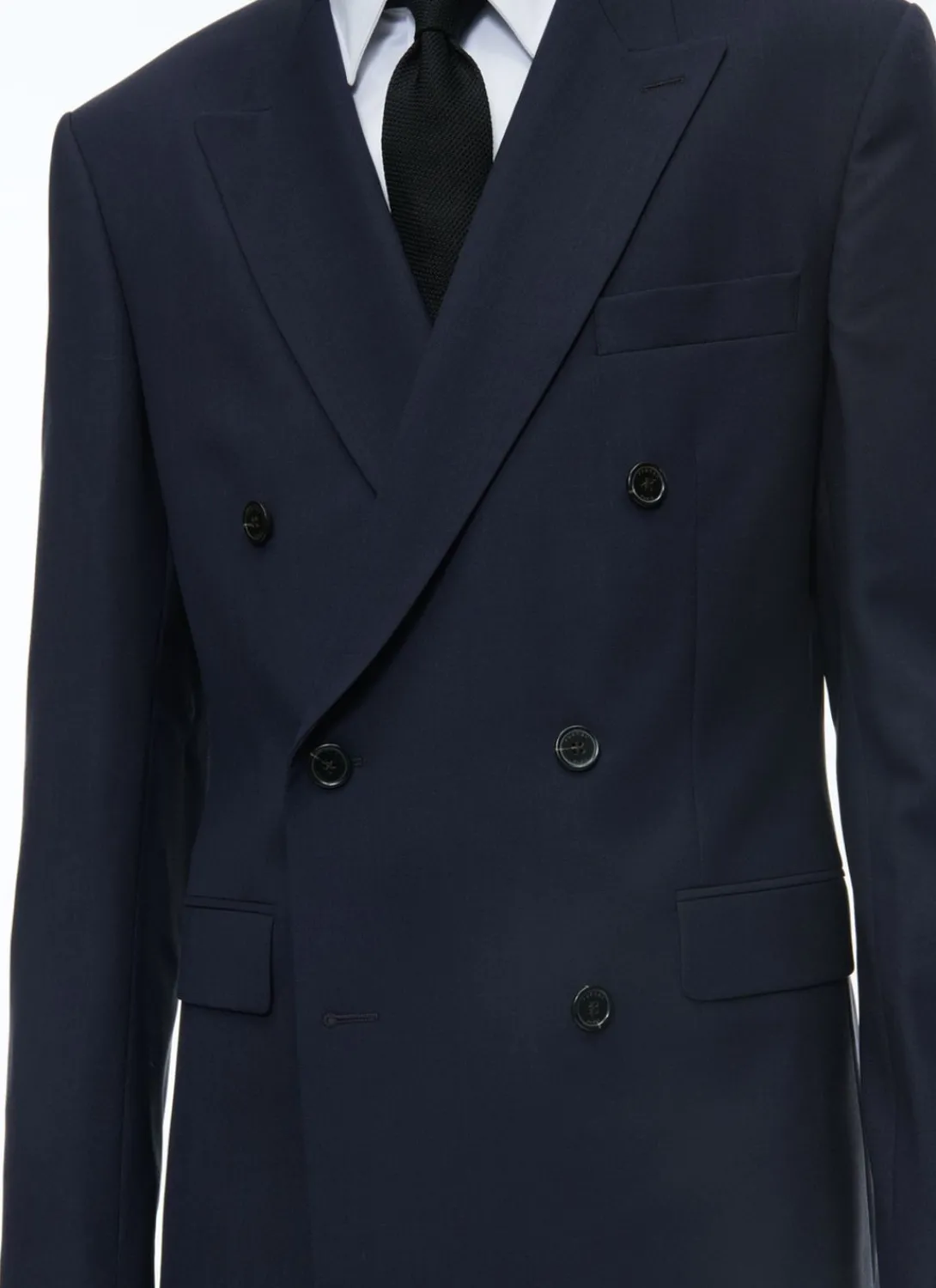 Fursac Certified Wool Double-Breasted Jacket Navy Blue Best Sale