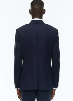 Fursac Certified Wool Double-Breasted Jacket Navy Blue Best Sale