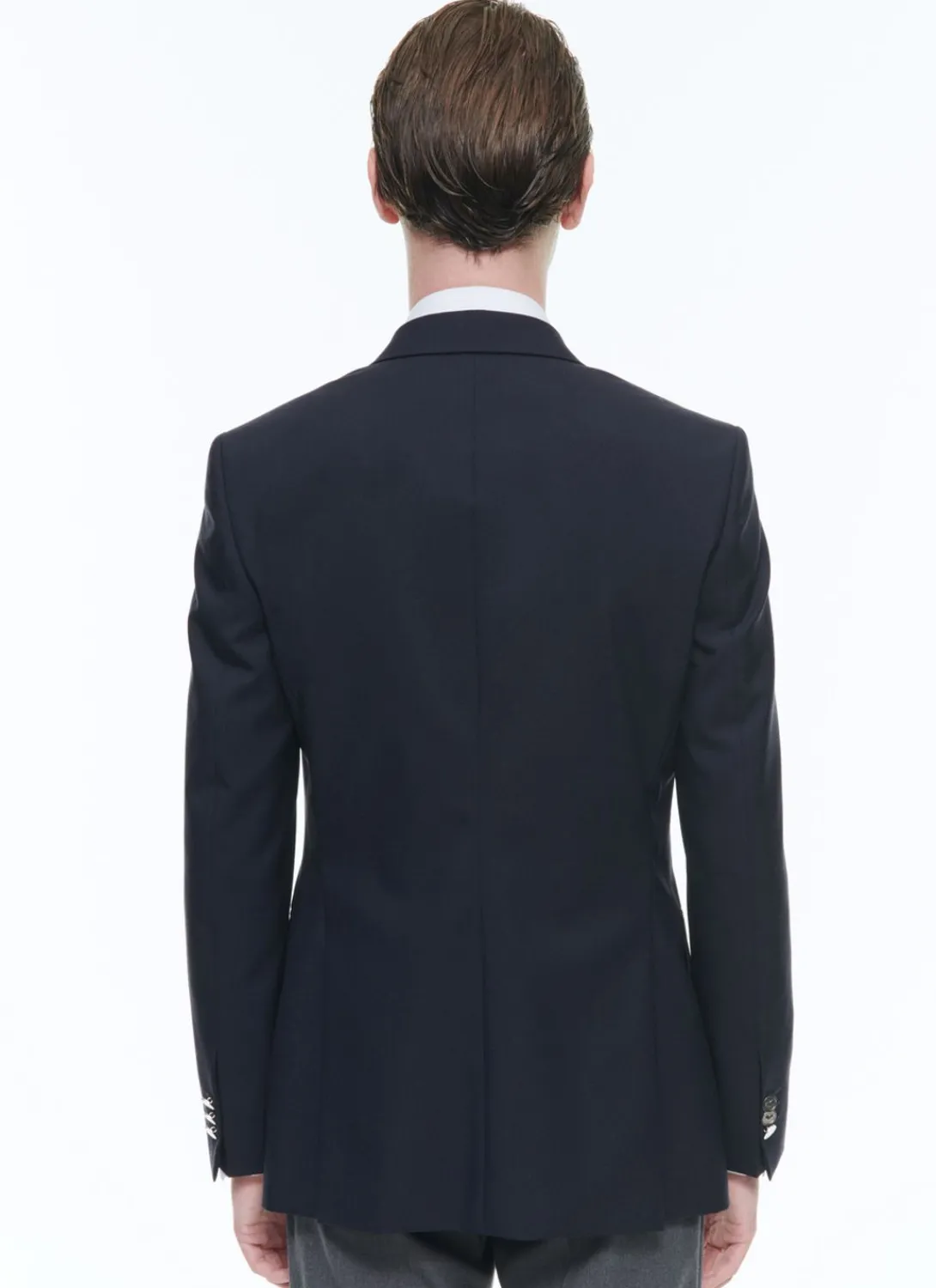 Fursac Certified Wool Double-Breasted Blazer Navy Blue Cheap