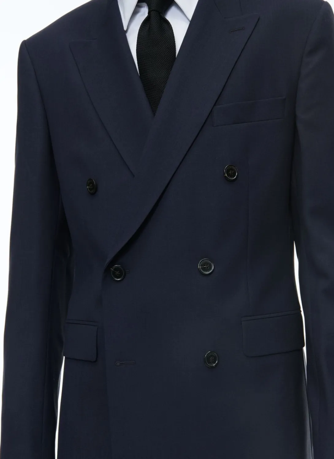 Fursac Certified Wool Double-Breasted Suit Navy Blue Store