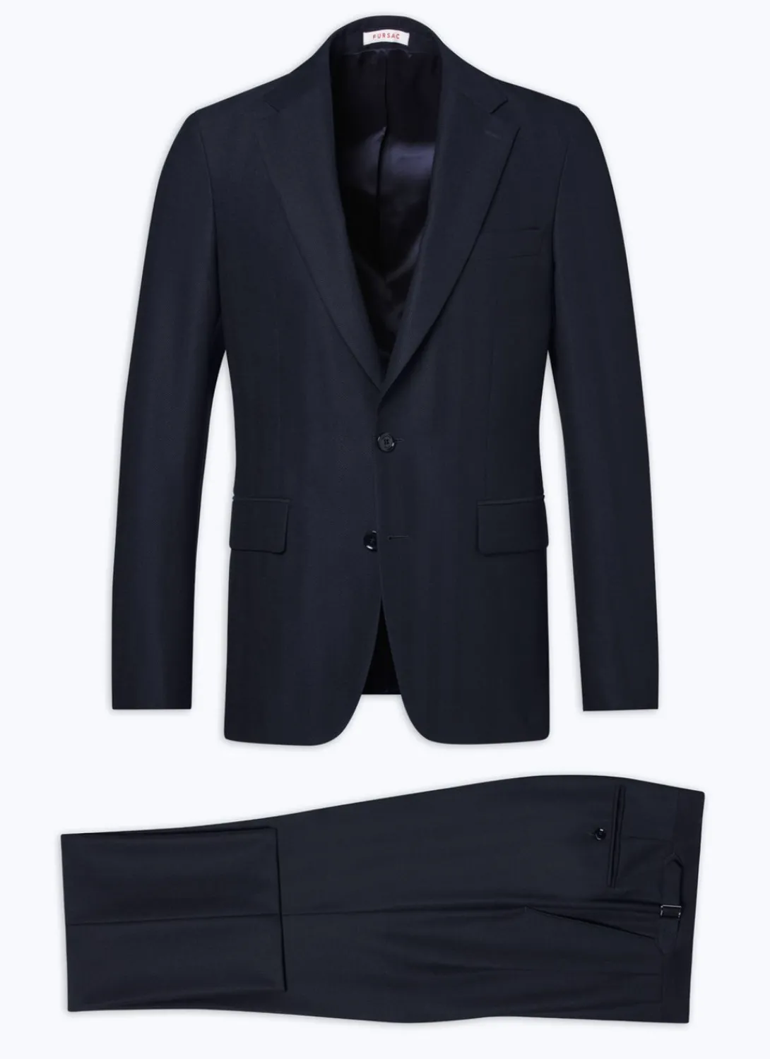 Fursac Certified Wool Houndstooth Suit Navy Blue Cheap