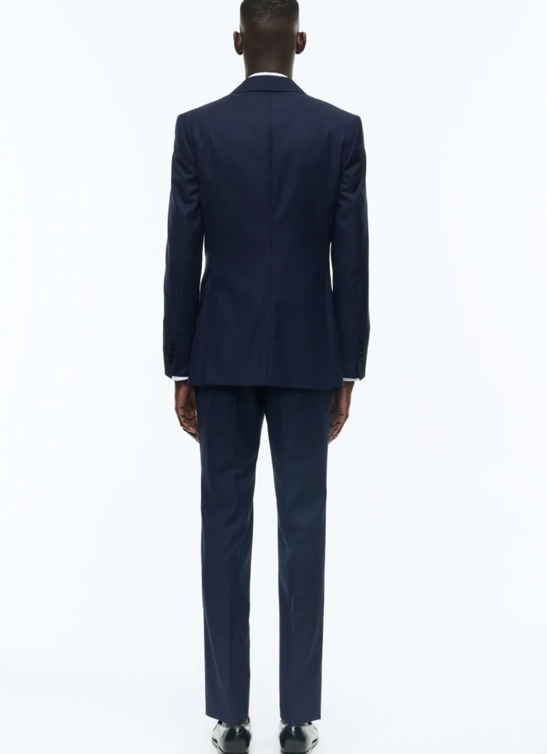 Fursac Certified Wool Suit With Stripes Navy Blue - Tone On Tone Stripes New