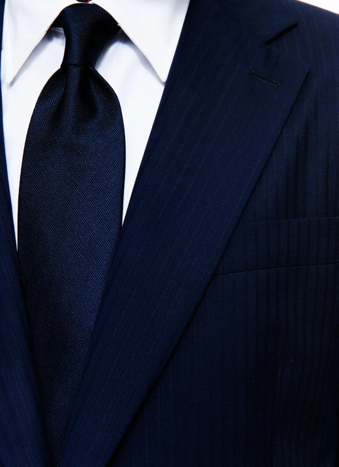 Fursac Certified Wool Suit With Stripes Navy Blue - Tone On Tone Stripes Discount