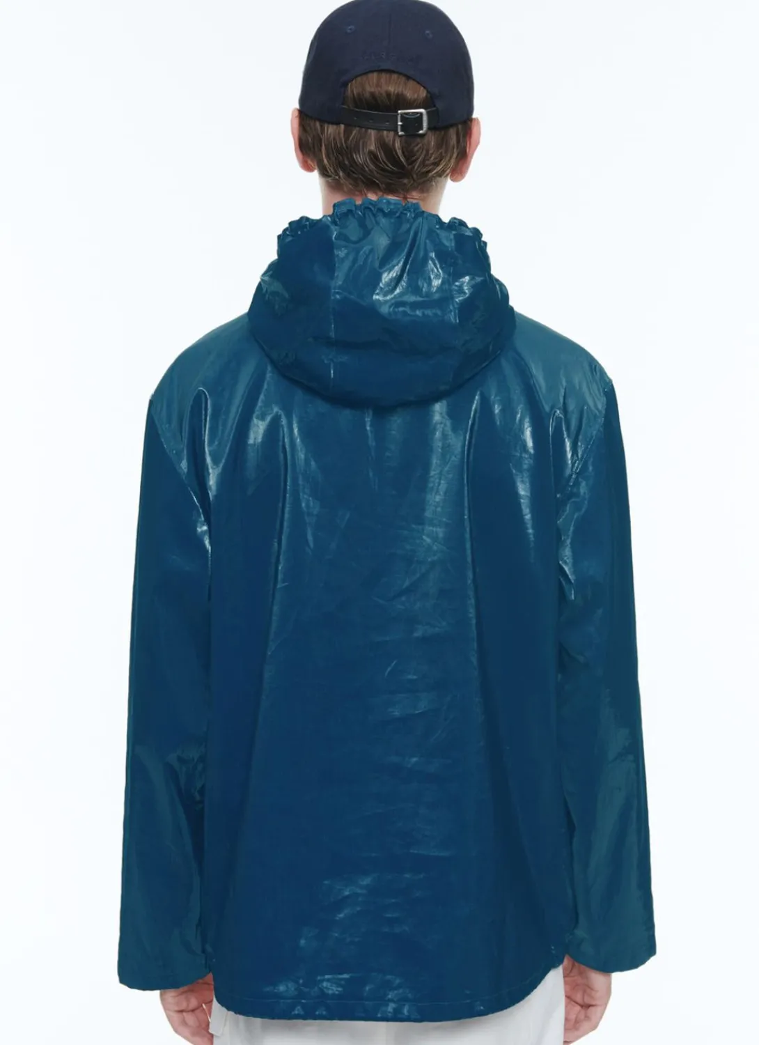 Fursac Coated Linen Canvas Peacoat Navy Blue Cheap
