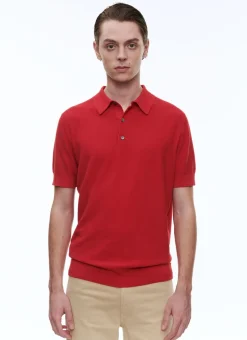 Fursac Cotton And Cashmere Polo Sweater Red Cheap
