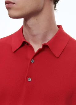 Fursac Cotton And Cashmere Polo Sweater Red Cheap