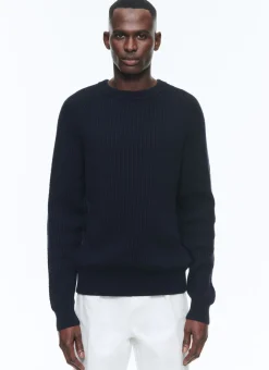 Fursac Cotton And Certified Wool Sweater Navy Blue Hot