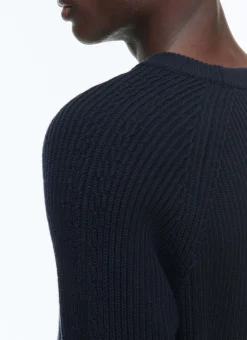 Fursac Cotton And Certified Wool Sweater Navy Blue Hot