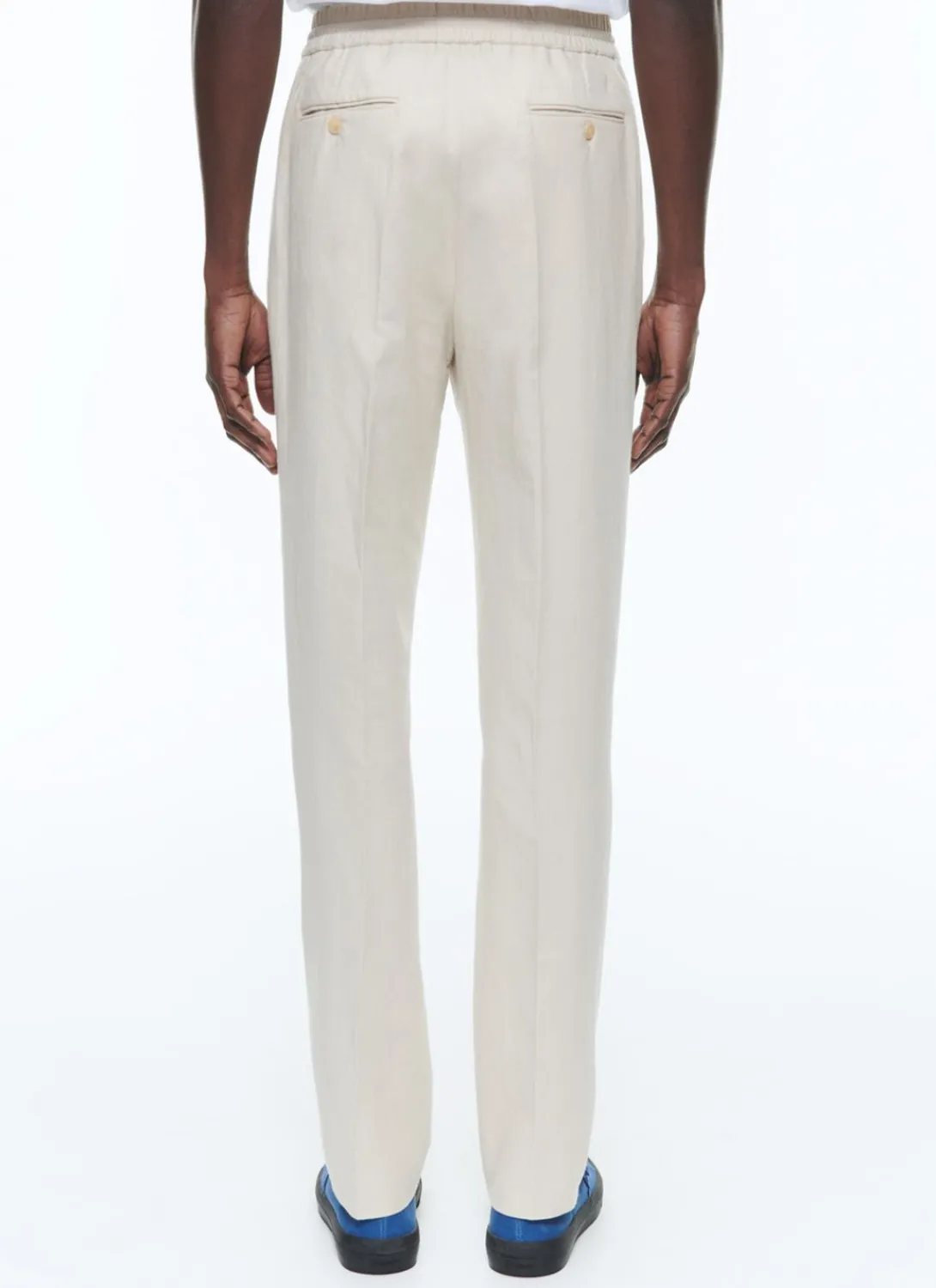 Fursac Cotton And Linen Elasticated Trousers Beige Clearance
