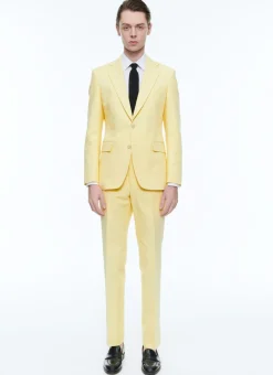 Fursac Cotton Canvas Fitted Suit Light Yellow Shop