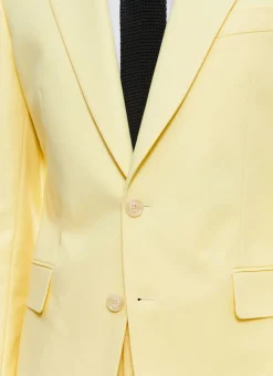 Fursac Cotton Canvas Fitted Suit Light Yellow Shop
