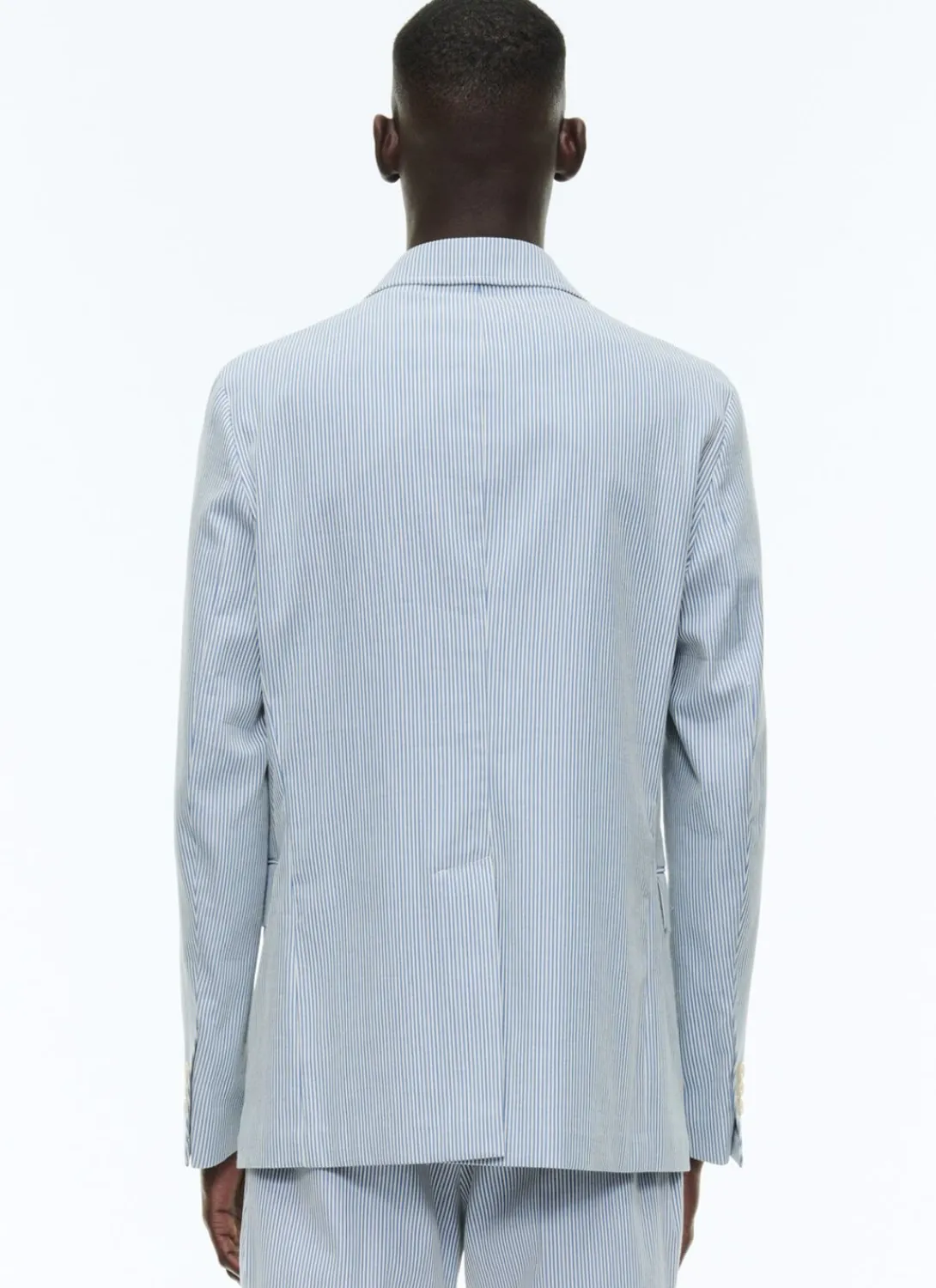 Fursac Cotton Canvas Jacket With Stripes White And Sky Blue Stripes Clearance