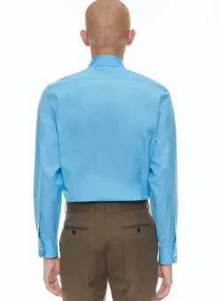 Fursac Cotton Canvas Shirt With Spear Collar Light Blue Cheap