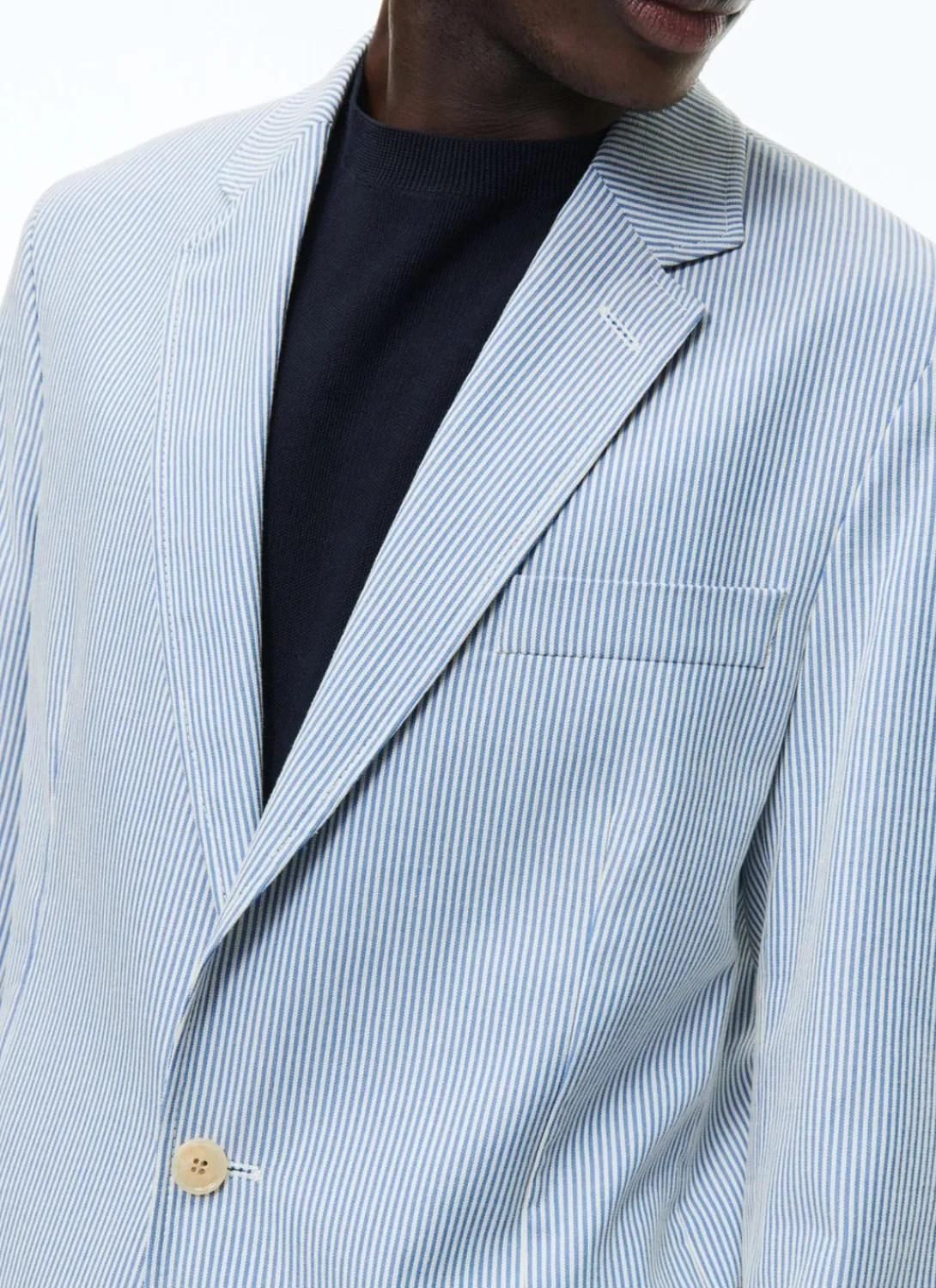 Fursac Cotton Canvas Suit With Stripes White And Sky Blue Stripes Fashion