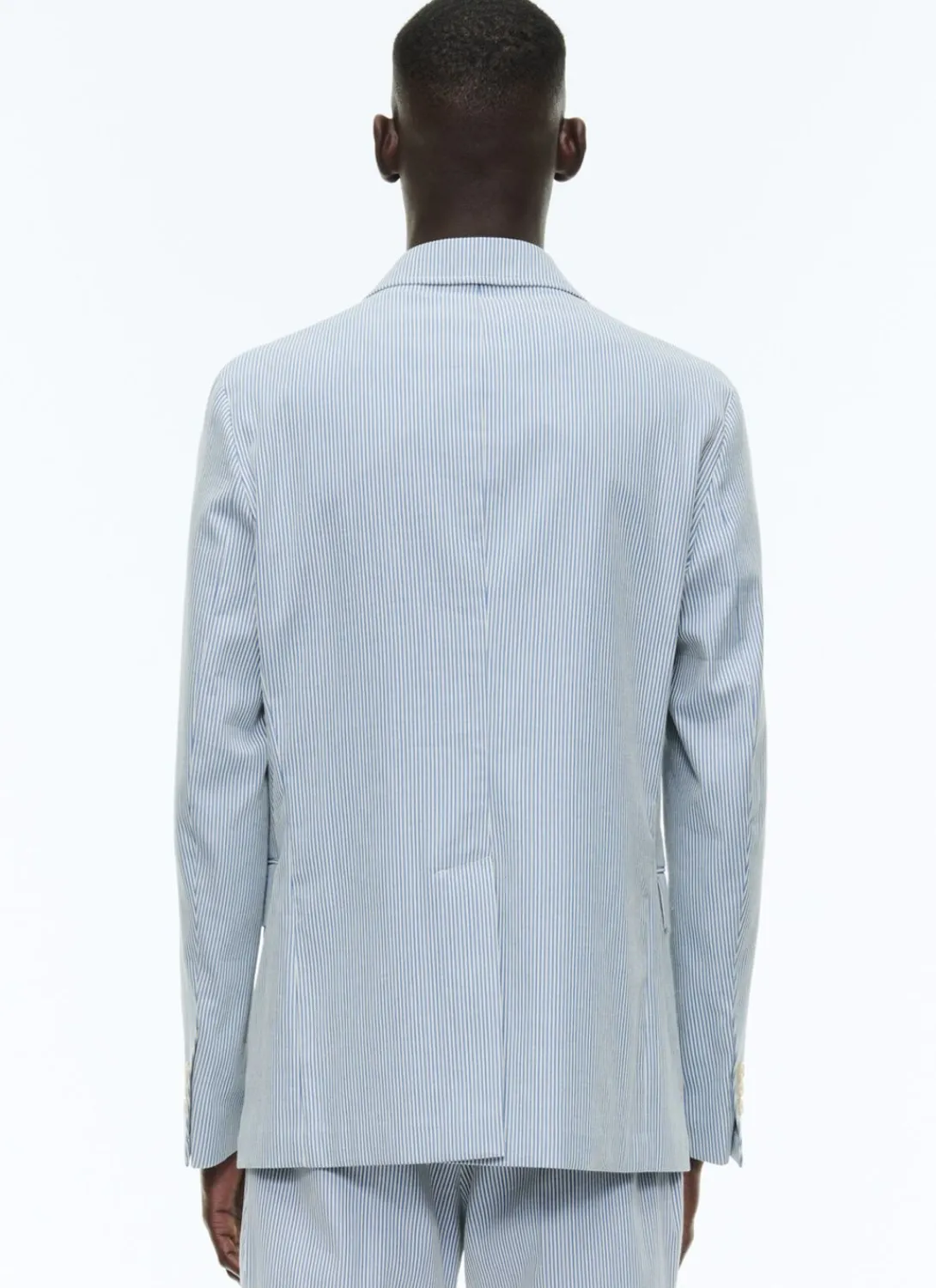 Fursac Cotton Canvas Suit With Stripes White And Sky Blue Stripes Fashion