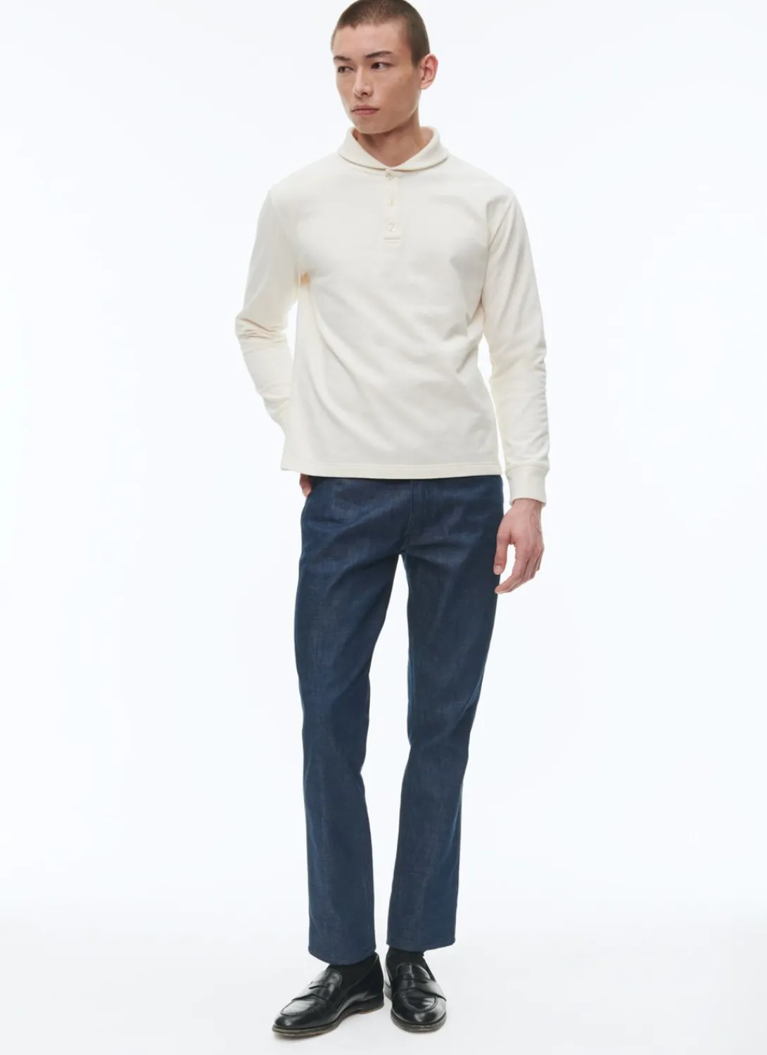 Fursac Cotton Jersey Shawl Collar Sweatshirt Ecru Discount