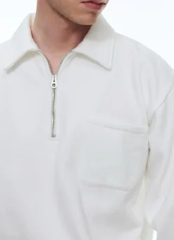 Fursac Cotton Jersey Sweatshirt White Clearance