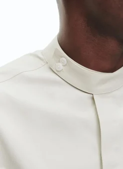 Fursac Cotton Poplin Shirt With Corsair Collar Grege New