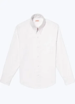Fursac Cotton Poplin Shirt With Spear Collar White Cheap