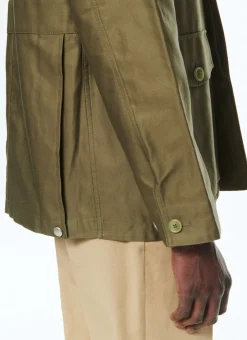 Fursac Cotton Satin Jacket Olive Green Discount