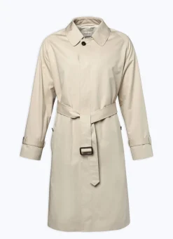 Fursac Cotton Serge Long Coat With Belt Beige Best