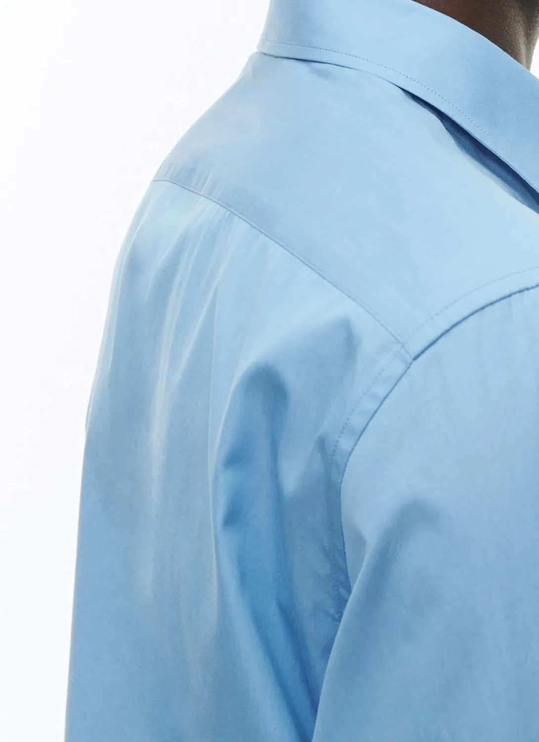 Fursac Cotton Shirt With A Swallow Collar Blue Store