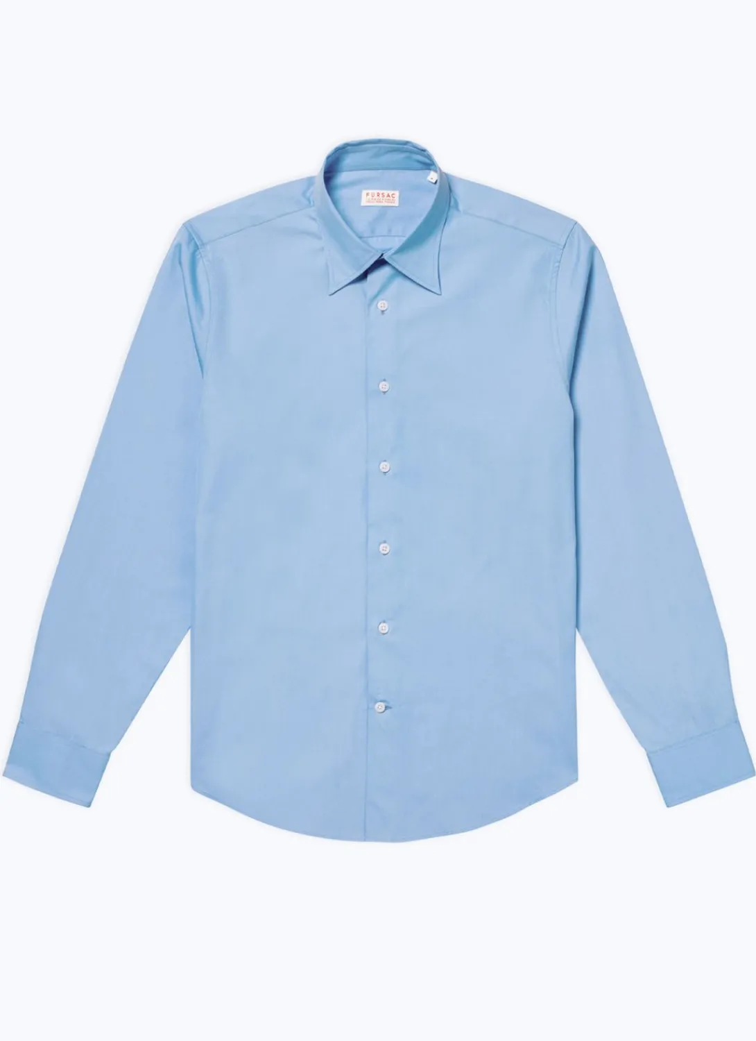 Fursac Cotton Shirt With A Swallow Collar Blue Store