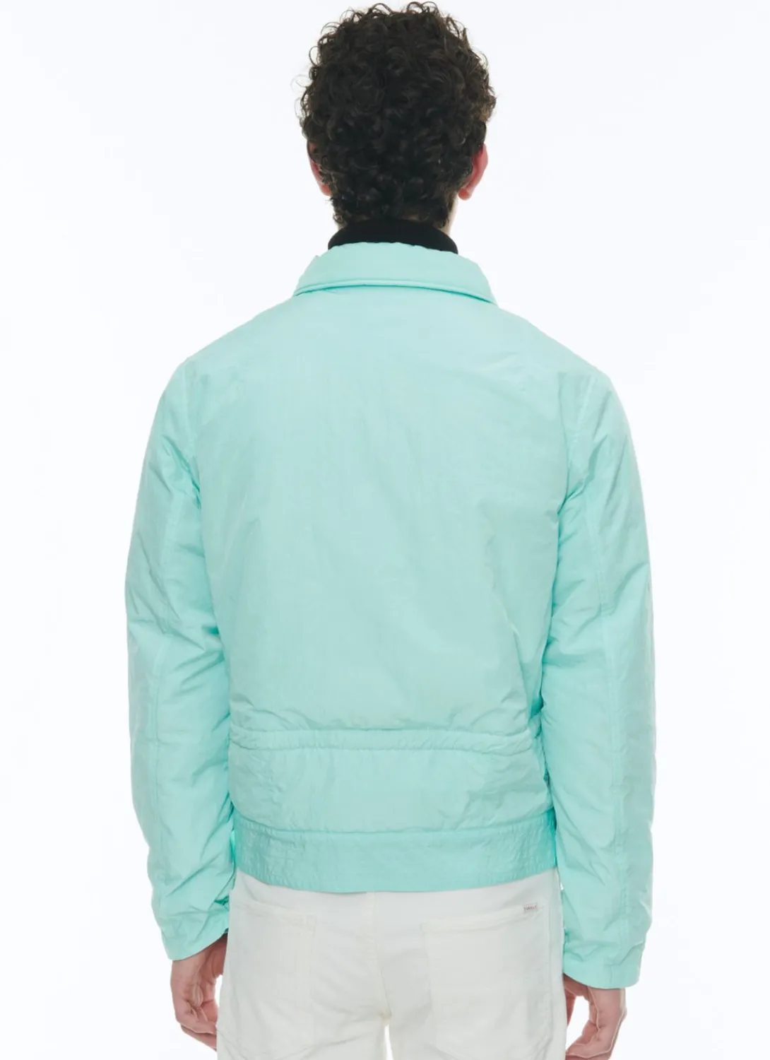 Fursac Creased Technical Canvas Fabric Jacket Ice-Blue Cheap