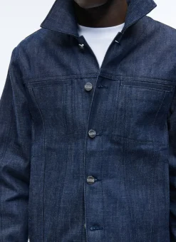 Fursac Denim Cotton Canvas Jacket Denim Blue Cheap