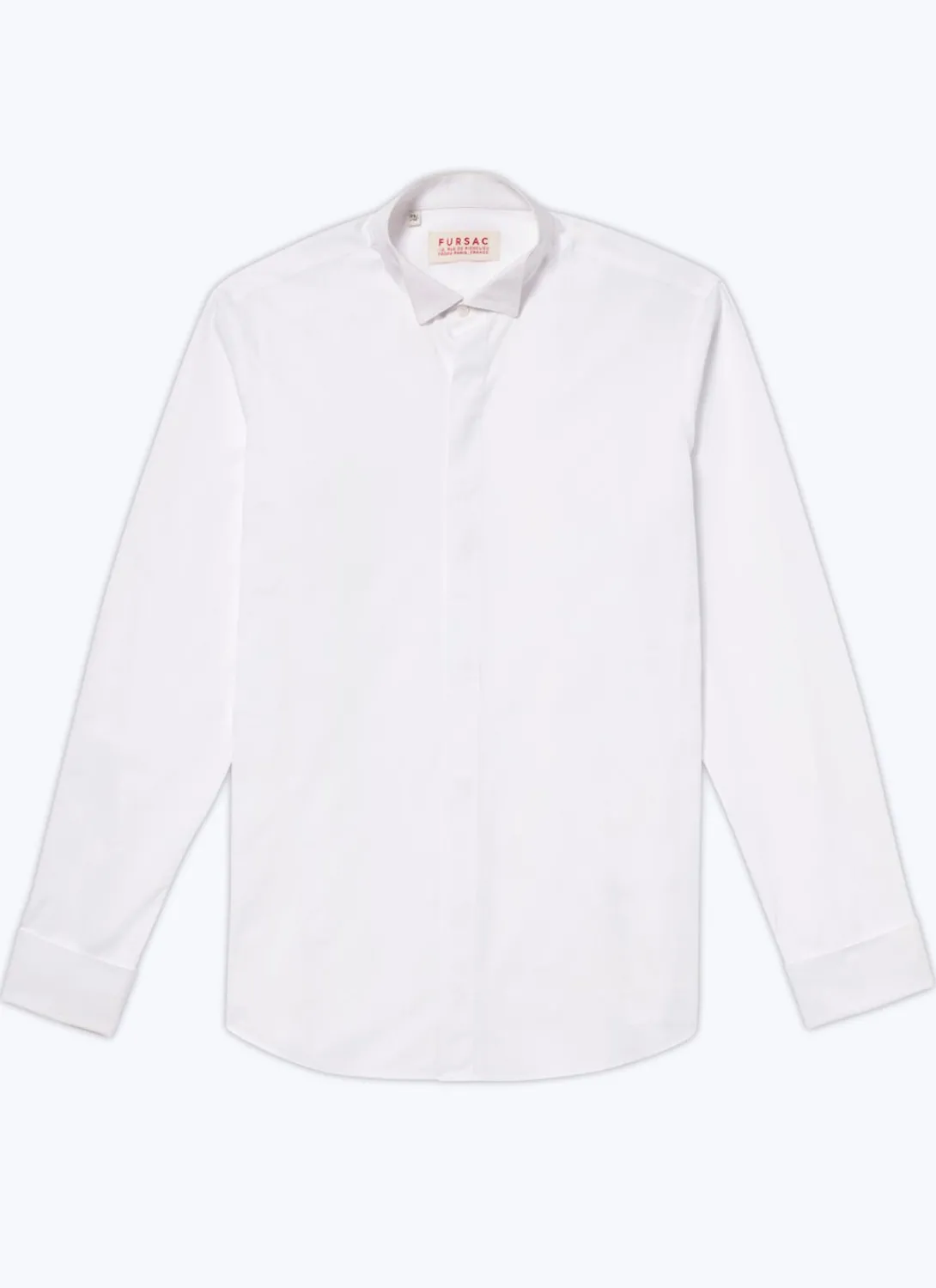 Fursac Egyptian Cotton Wing Collar And Hidden Placket Shirt White Hot