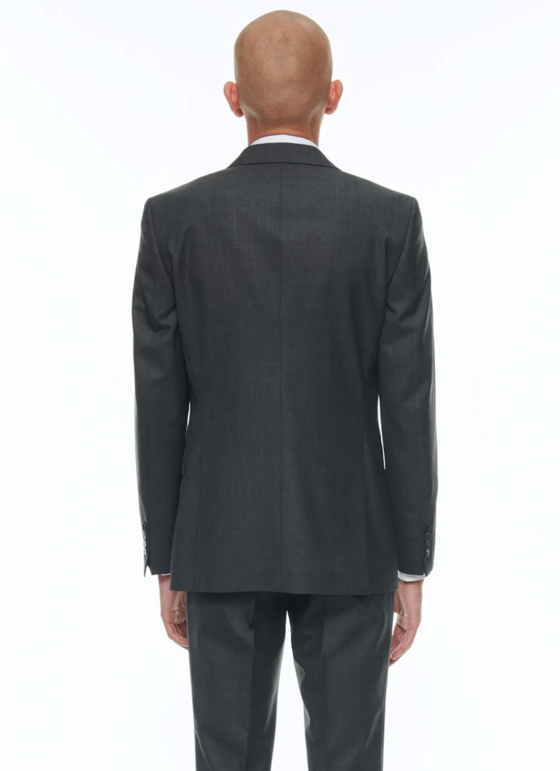Fursac End-On-End Virgin Wool Fitted Suit Jacket Charcoal Grey - End-On-End Fashion