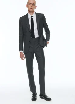 Fursac End-On-End Virgin Wool Fitted Suit Charcoal Grey - End-On-End Cheap