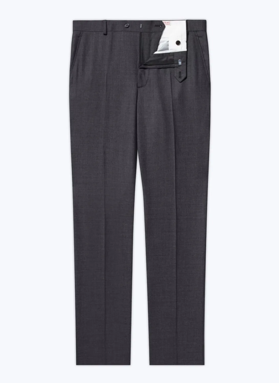 Fursac End-On-End Virgin Wool Fitted Trousers Charcoal Grey - End-On-End Sale