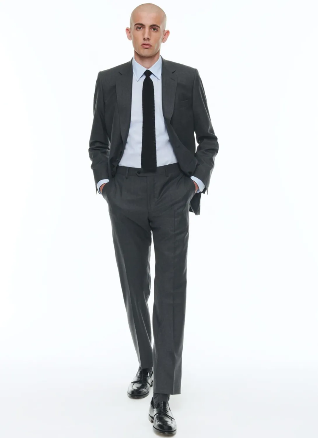 Fursac End-On-End Virgin Wool Large Trousers Charcoal Grey - End-On-End Clearance
