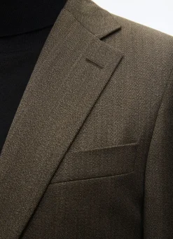 Fursac Flecked Wool Fitted Jacket Bronze Cheap