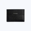 Fursac Grained Leather Card Holder Black Cheap
