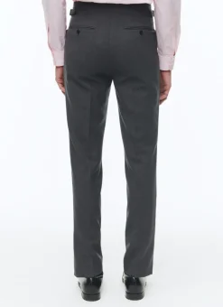 Fursac Grey Fresco Wool Canvas Trousers Charcoal Grey New