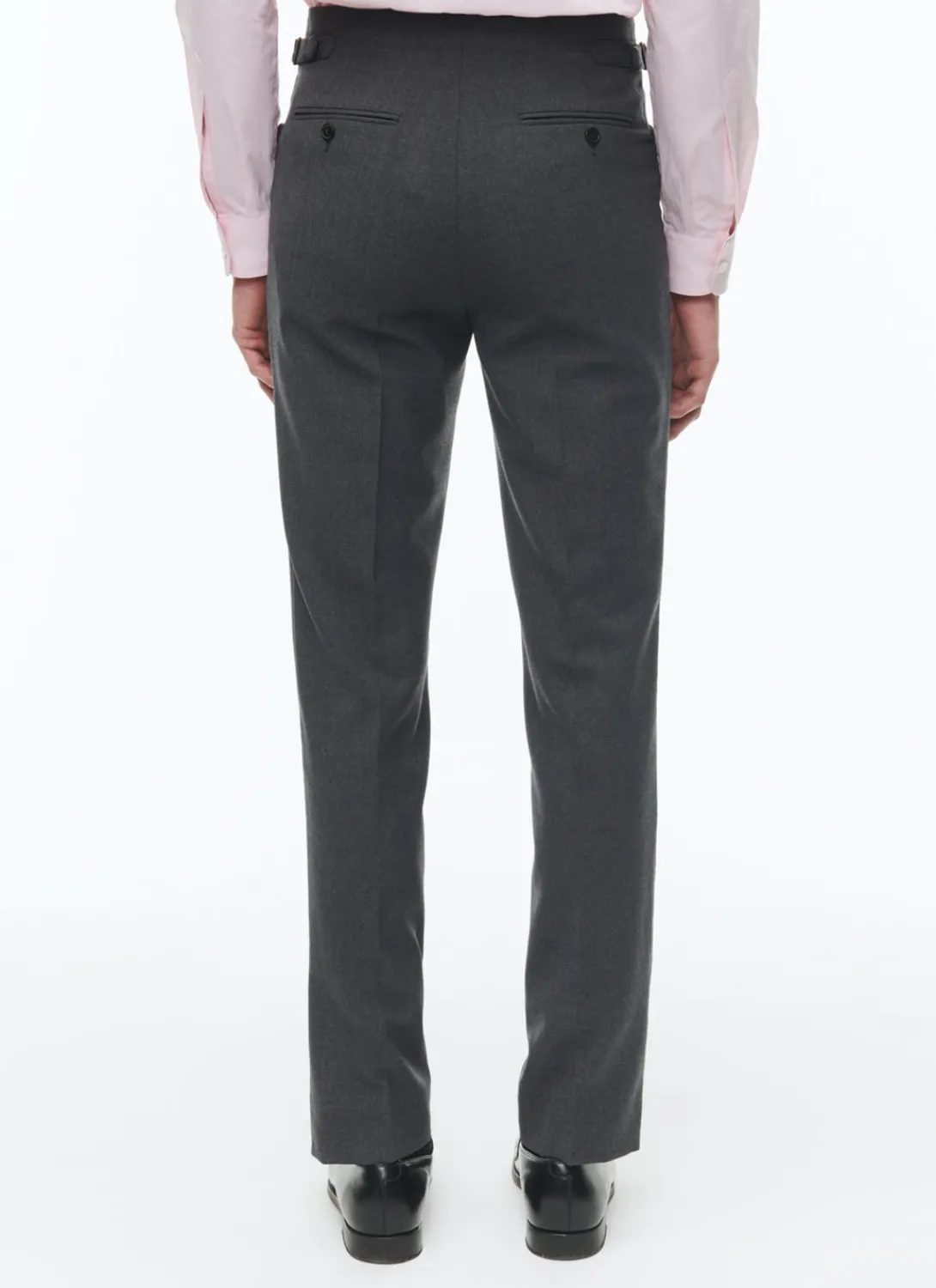 Fursac Grey Fresco Wool Canvas Trousers Charcoal Grey New