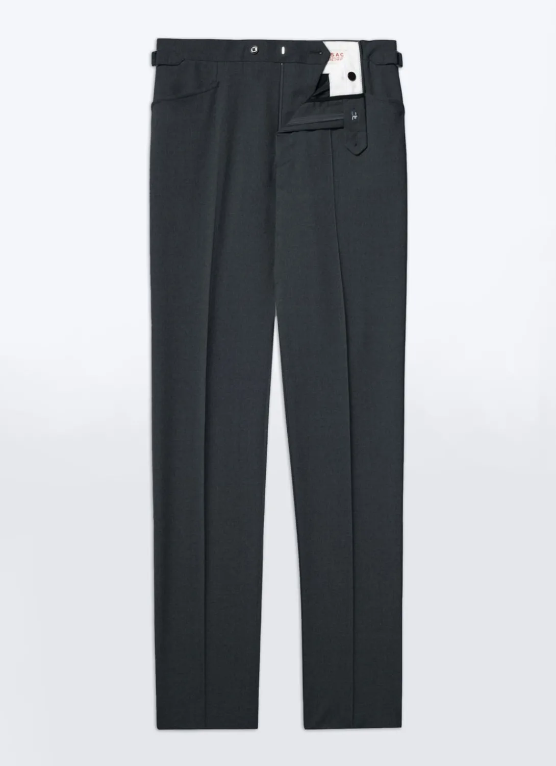 Fursac Grey Fresco Wool Canvas Trousers Charcoal Grey New
