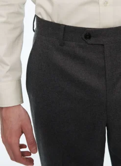 Fursac Grey Wool Flannel Double-Breasted Suit Charcoal Grey Cheap