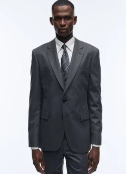 Fursac Grey Wool Flannel Suit Charcoal Grey Store